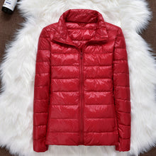 Load image into Gallery viewer, Hiver femmes ultraléger mince doudoune blanc canard vers le bas à capuche vestes à manches longues manteau chaud Parka femme Portable Outwear