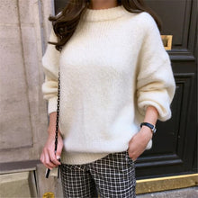 Load image into Gallery viewer, Sweater Women 2020 Autumn Winter Fashion Solid O Neck Pullover Sweaters Korean Style Knitted Long Sleeve Jumpers Casual Tops
