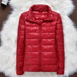 Hiver femmes ultraléger mince doudoune blanc canard vers le bas à capuche vestes à manches longues manteau chaud Parka femme Portable Outwear