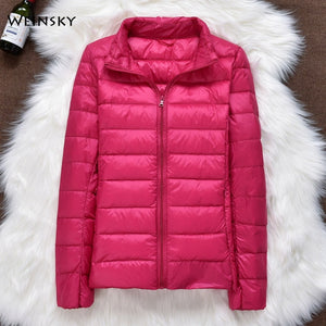 Hiver femmes ultraléger mince doudoune blanc canard vers le bas à capuche vestes à manches longues manteau chaud Parka femme Portable Outwear